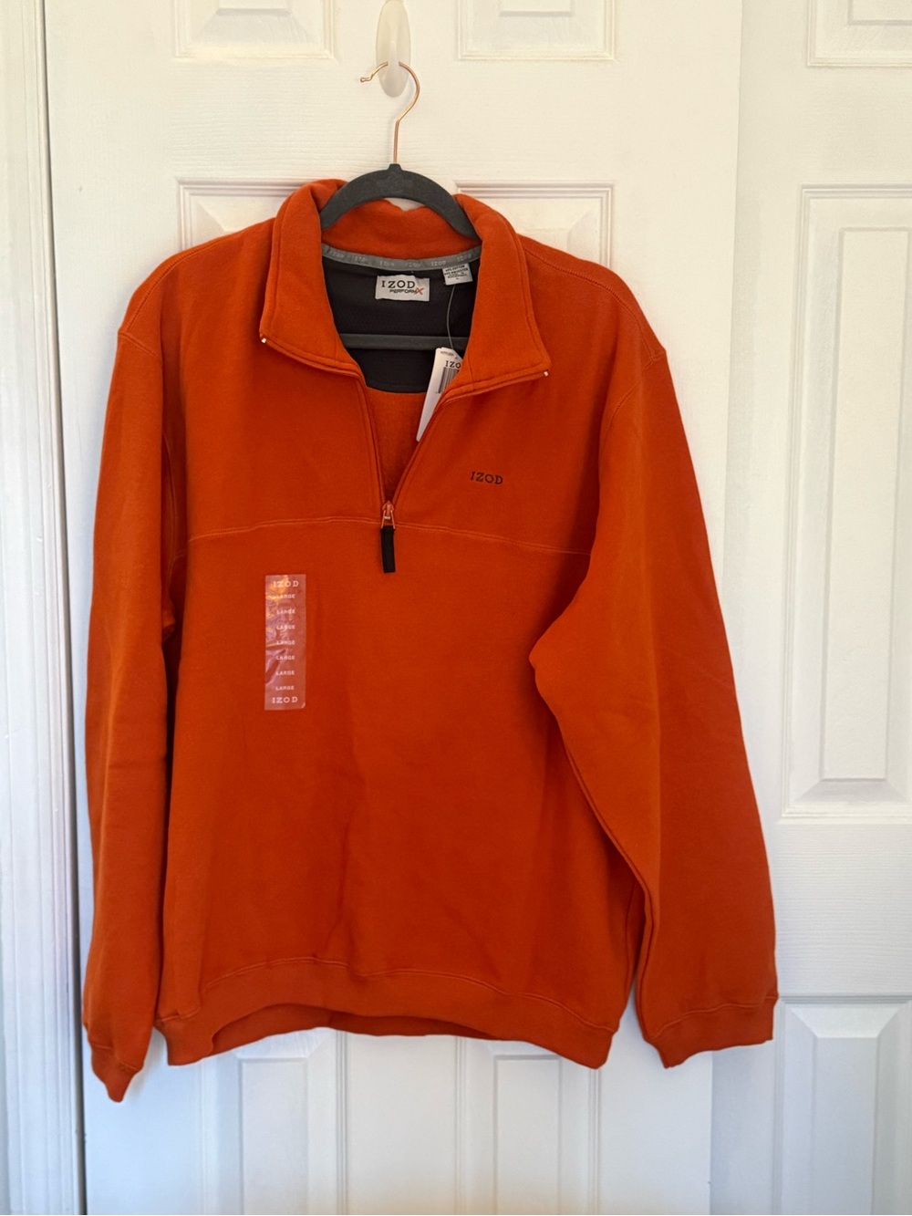 Izod Men’s Orange Half-Zip Pullover Sweatshirt